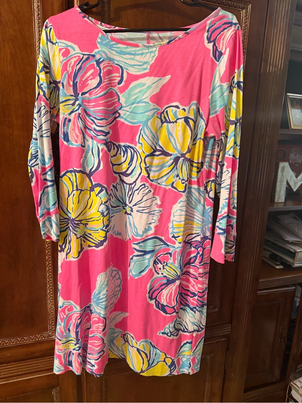 Lilly Pulitzer Pink Floral Scoop-Neck Women’s Dress